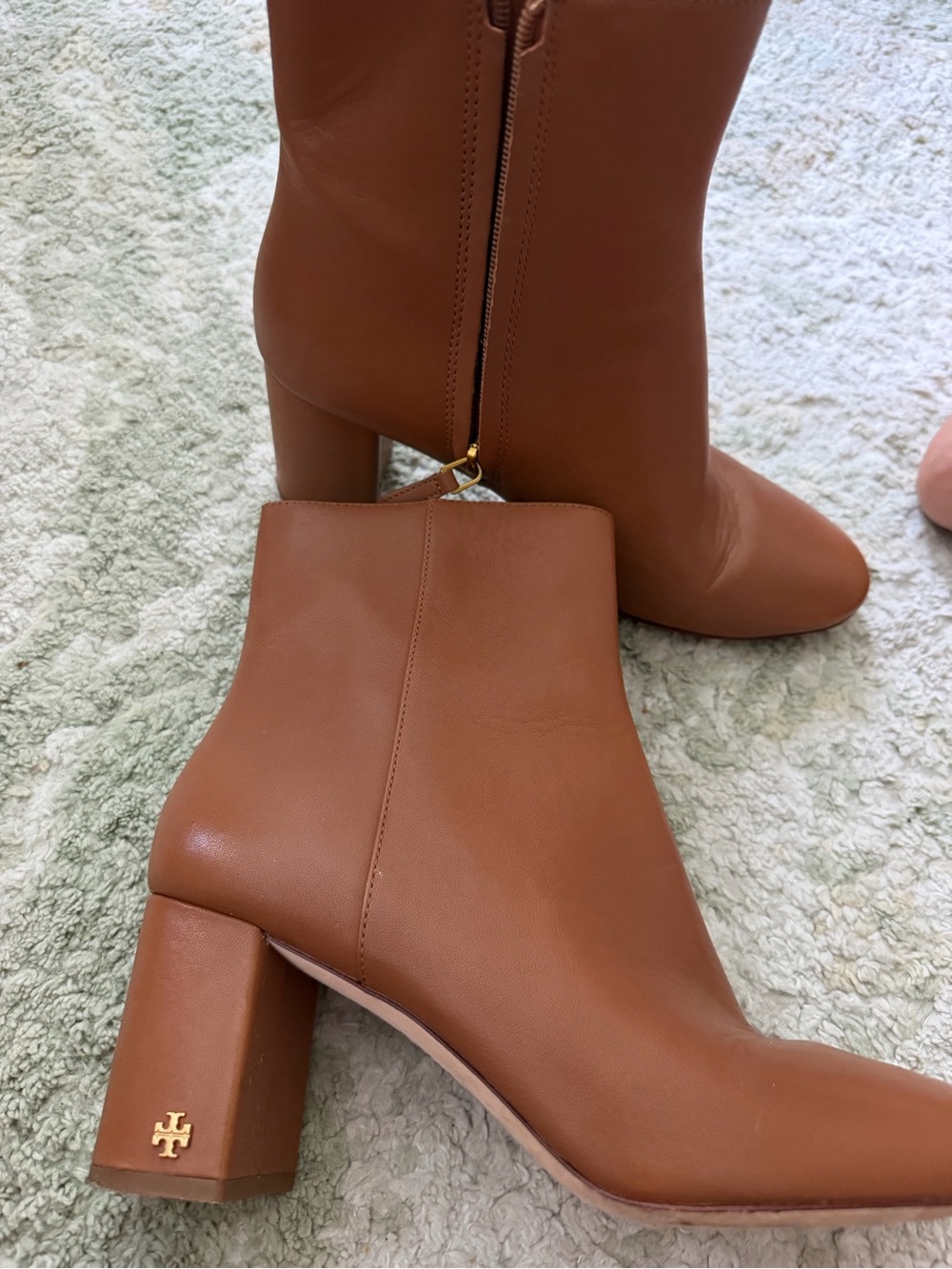 Tory Burch Women’s Tan Leather Ankle Boots - Sleek Zip Closure